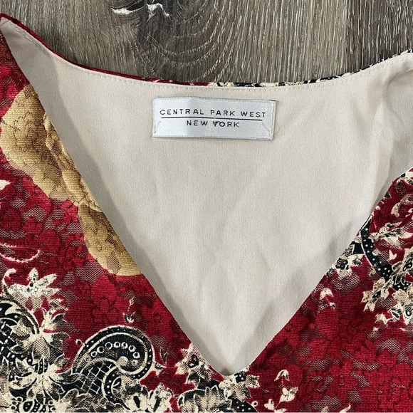 Y2K lace floral women’s blouse size large v-neck red 3 quarter sleeve - Picture 2 of 6